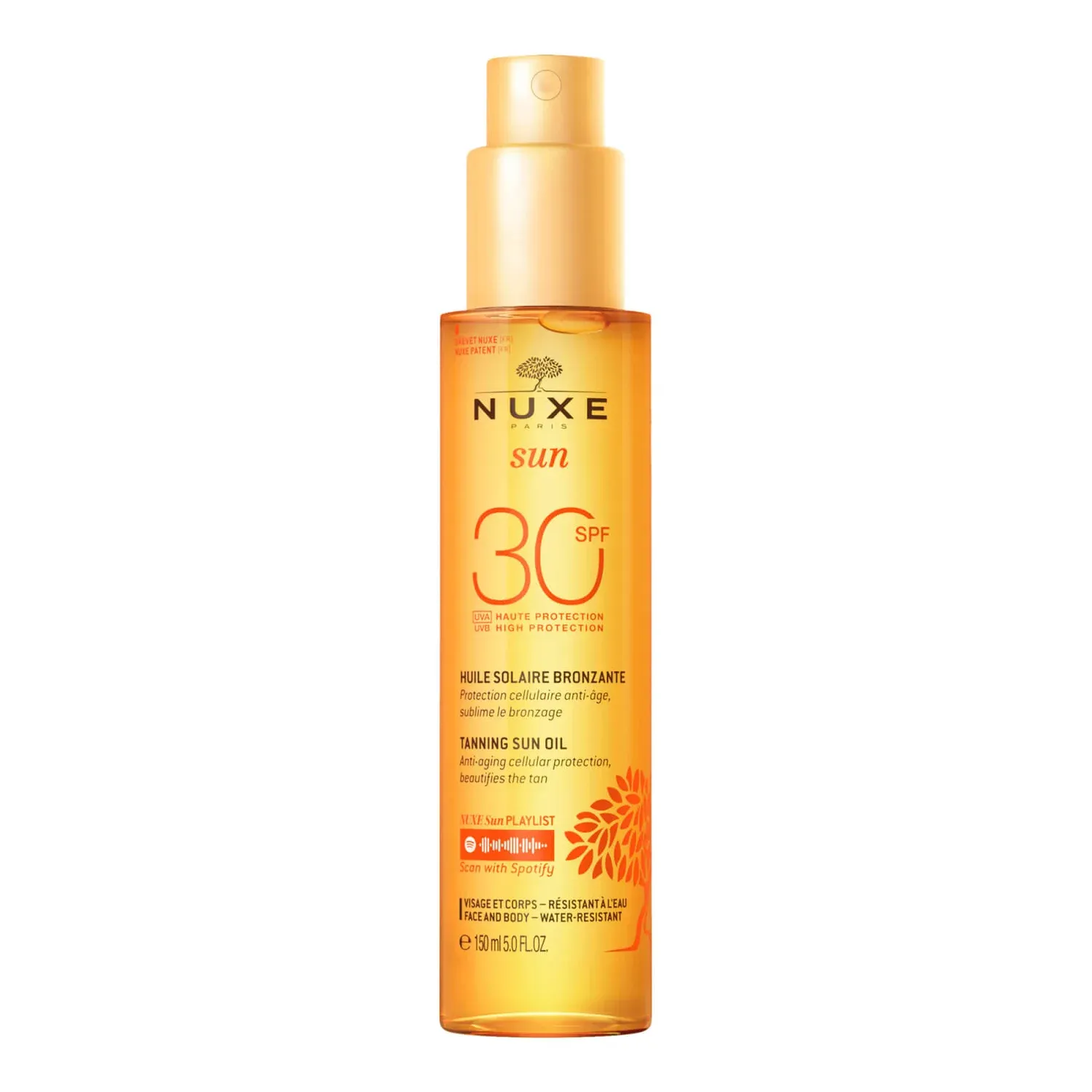 NUXE FACE AND BODY SUN TANNING OIL SPF 30 150ML