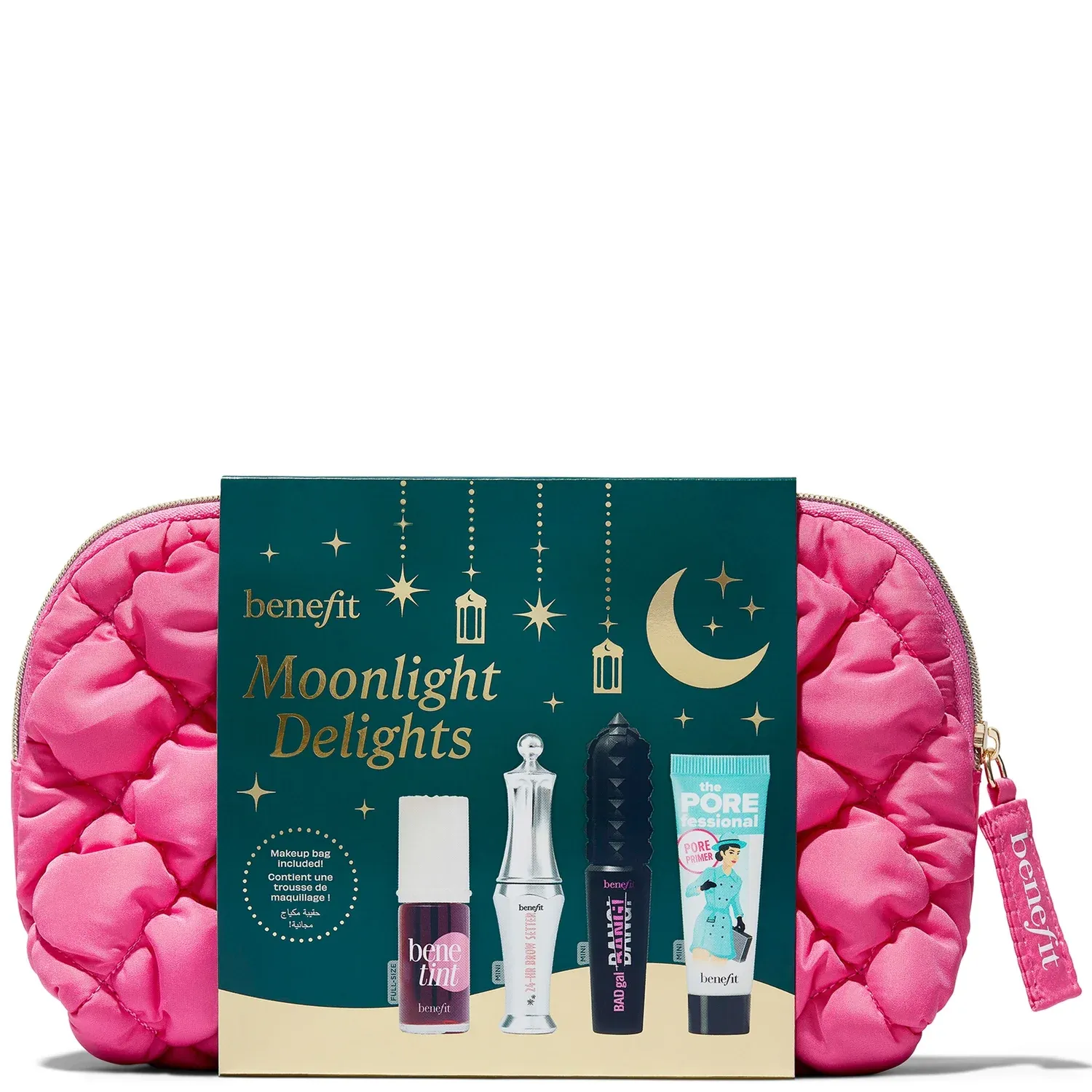BENEFIT MOONLIGHT DELIGHTS BENETINT, 24HR BROW SETTER, BADGAL BANG AND POREFESSIONAL GIFT SET