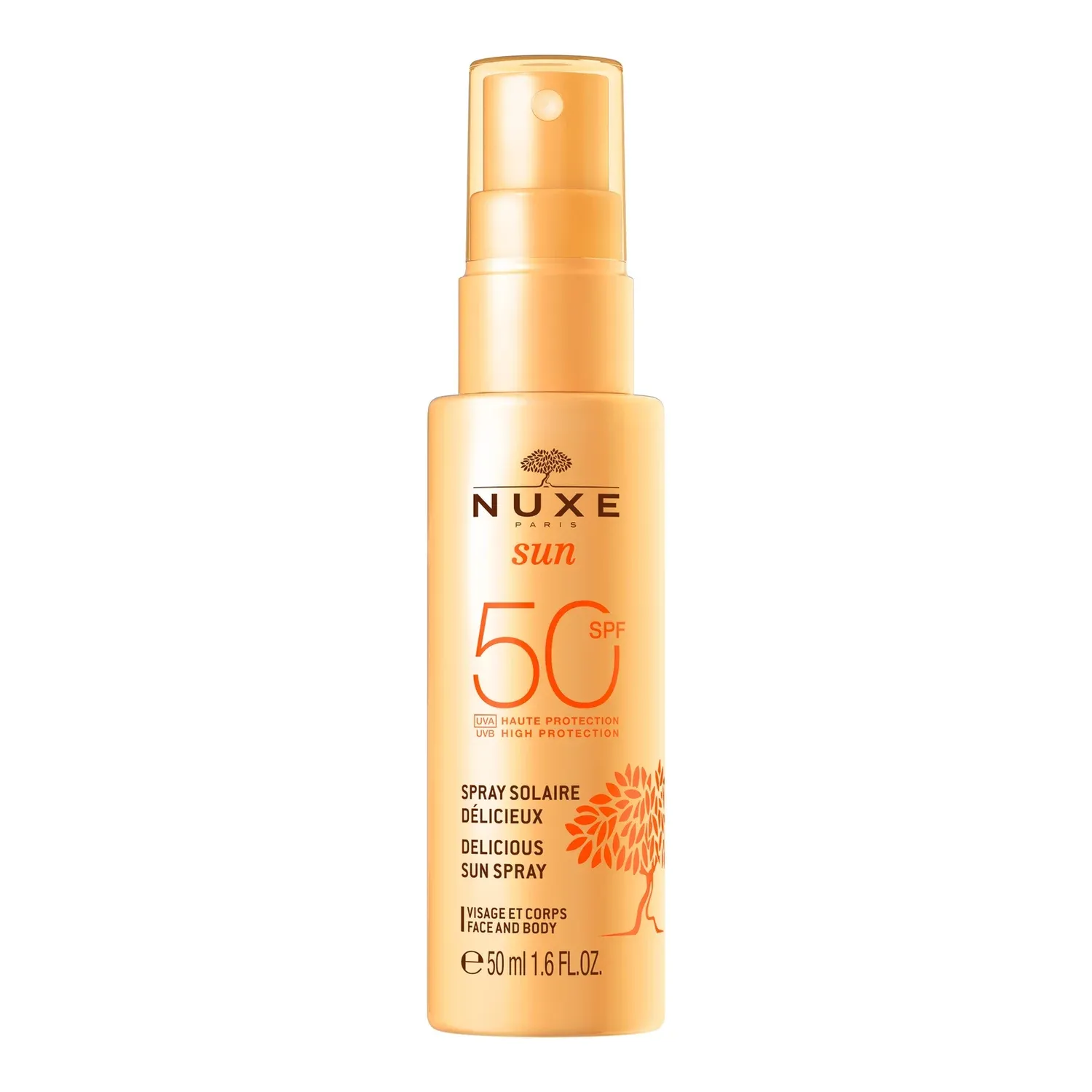 NUXE DELICIOUS SUN SPRAY HIGH PROTECTION SPF50 FACE AND BODY, NUXE SUN 50ML
